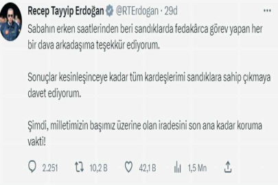 Cumhurbaşkanı Erdoğan'dan seçmenlere 