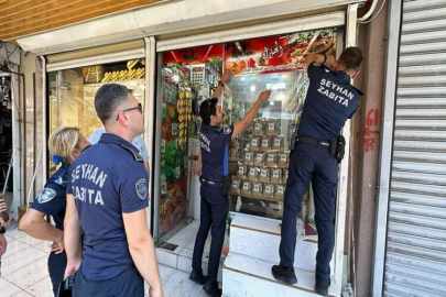 Seyhan Zabıtasından tabela, ruhsat ve kaldırım işgali denetimi