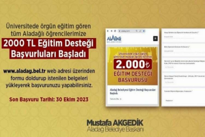 Aladağ Belediyesinden öğrencilere burs desteği