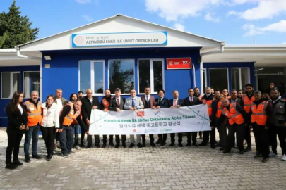 Hatay'da bağışçıların desteğiyle yaptırılan prefabrik okul hizmete girdi