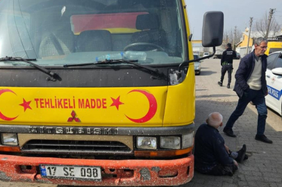 Muratlı'da bir kişi tankerin altında kalarak yaralandı 