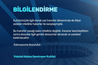 Adana Demirspor’dan transfer yasağı ile ilgili açıklama geldi