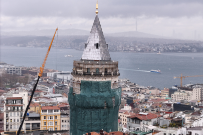 Galata Kulesi'nde devam eden restorasyon çalışmaları nisanda tamamlanacak