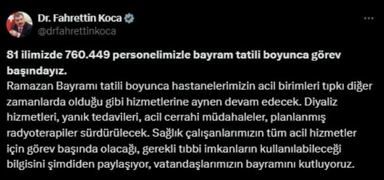 Sağlık Bakanı Fahrettin Koca,