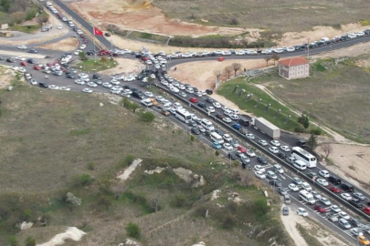 Kapadokya’da dönüş yolunda trafik çilesi başladı