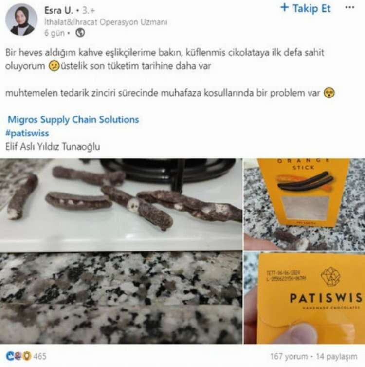 patiswiss küflü çikolata