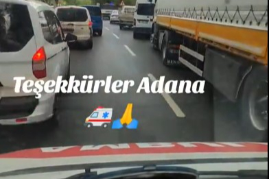 Adana’da ambulansa yol verme görüntüleri viral oldu