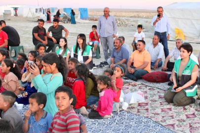 Aksaray'da tarım işçilerine özel sinema keyfi