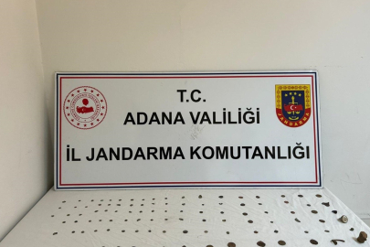 Adana'da 100 sikke ve 5 obje ele geçirildi