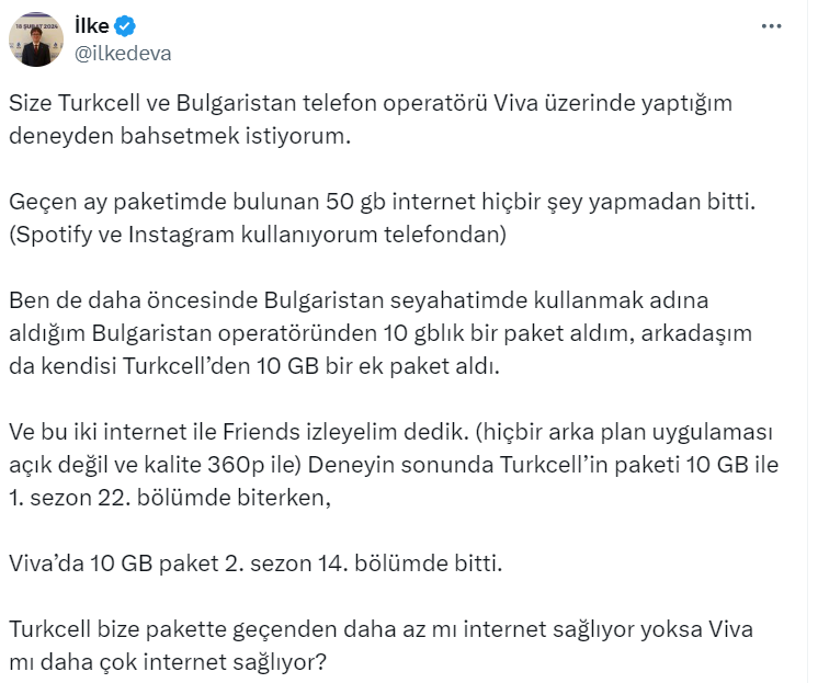  İki arkadaşın Friends deneyinde Turkcell'in 10 GB'ına karşı Viva'nın 10 GB'ı karşılaştırıldı 2