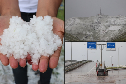 Erzurum ile Ağrı'da sağanak, Palandöken'in zirvesinde ise dolu etkili oldu