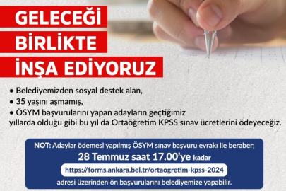 Ankara Büyükşehir Belediyesi, 2024 KPSS ortaöğretim başvuru ücretlerini karşılıyor