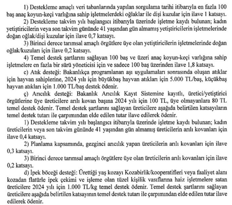 2024-2026 yılları için hayvancılık desteklemeleri açıklandı 3