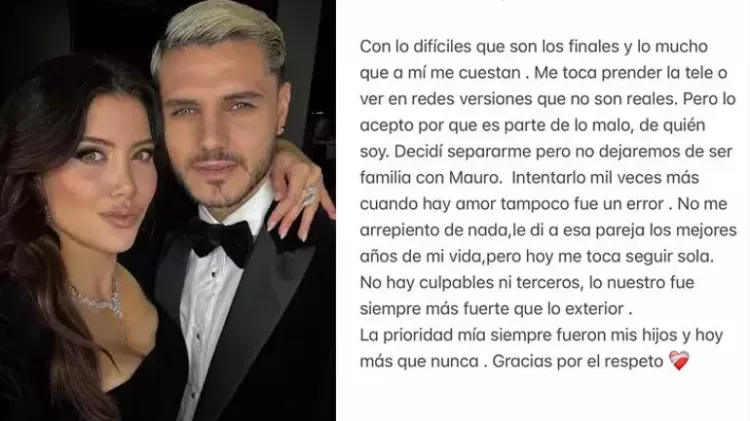 Wanda Nara'nın ayrılık açıklamasına Icardi'den alev emoji'li tepki 2