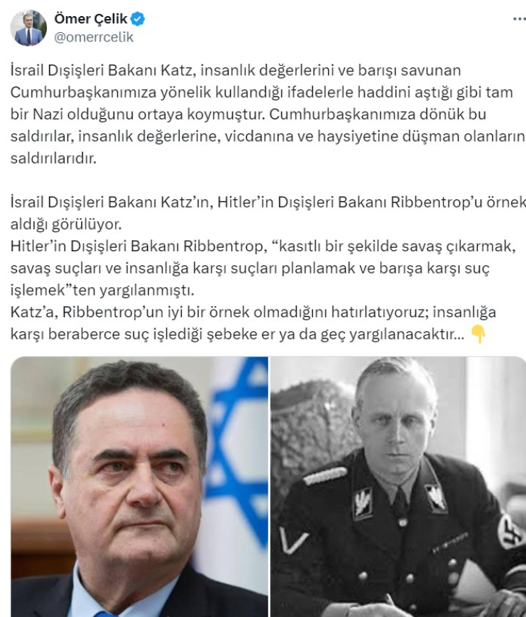 ömer çelik Israel Katz