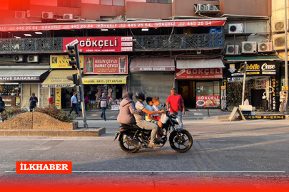 Adana’da tehlikeli motosiklet yolculuğu devam ediyor