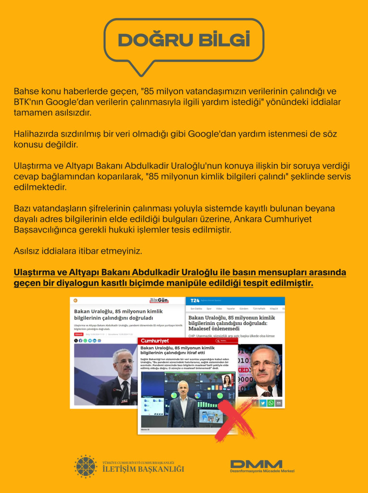 İletişim Başkanlığı'ndan veri sızıntısı iddialarına yanıt 2