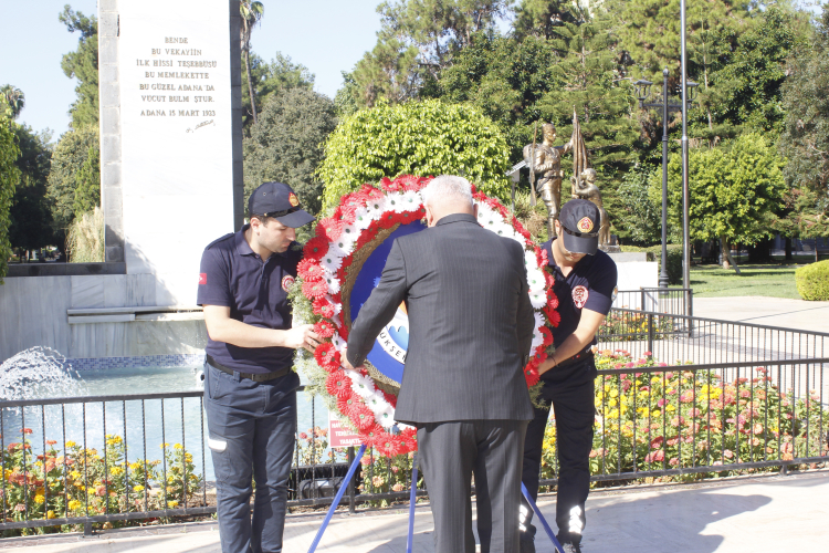 Atatürk Parkı’nda İtfaiye Haftası İçin Çelenk Töreni Düzenlendi