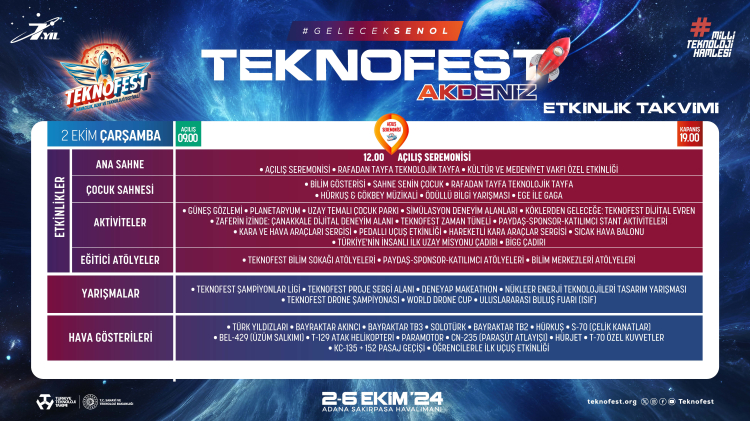 TEKNOFEST ADANA  2 EKİM ÇARŞAMBA