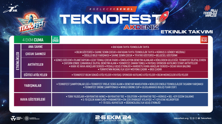 TEKNOFEST ADANA 4 EKİM CUMA