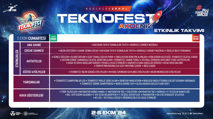 TEKNOFEST ADANA 5 EKİM CUMARTESİ