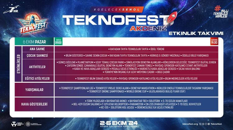 TEKNOFEST ADANA 6 EKİM PAZAR