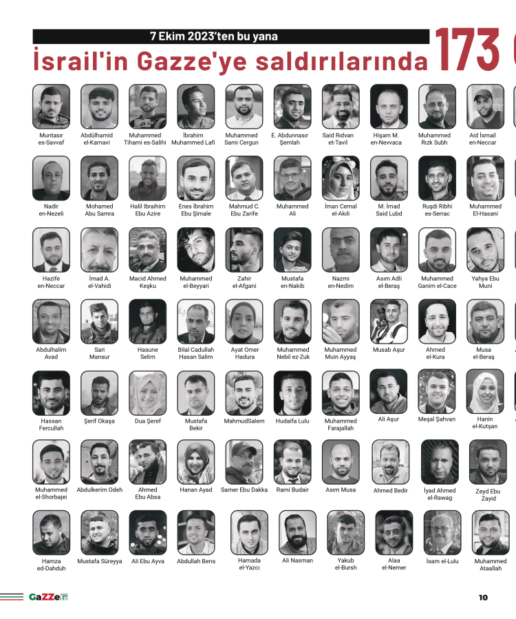 Press For Palestine'dan Gazze’de hayatını kaybeden gazetecilerin anısına ‘Gazzete’ basıldı Soykırımı Belgelediğimiz İçin Hedefteyiz 10