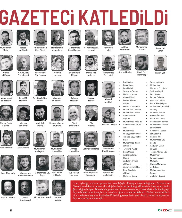 Press For Palestine'dan Gazze’de hayatını kaybeden gazetecilerin anısına ‘Gazzete’ basıldı Soykırımı Belgelediğimiz İçin Hedefteyiz 11