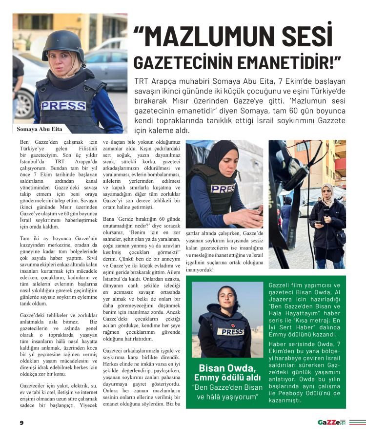 Press For Palestine'dan Gazze’de hayatını kaybeden gazetecilerin anısına ‘Gazzete’ basıldı Soykırımı Belgelediğimiz İçin Hedefteyiz 9