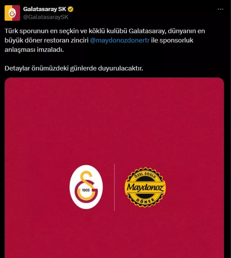 Galatasaray, Maydanoz Döner ile sponsorluk anlaşması imzaladı 2