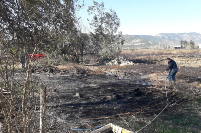 Adana'da traktörden sıçrayan kıvılcımlar yangına neden oldu